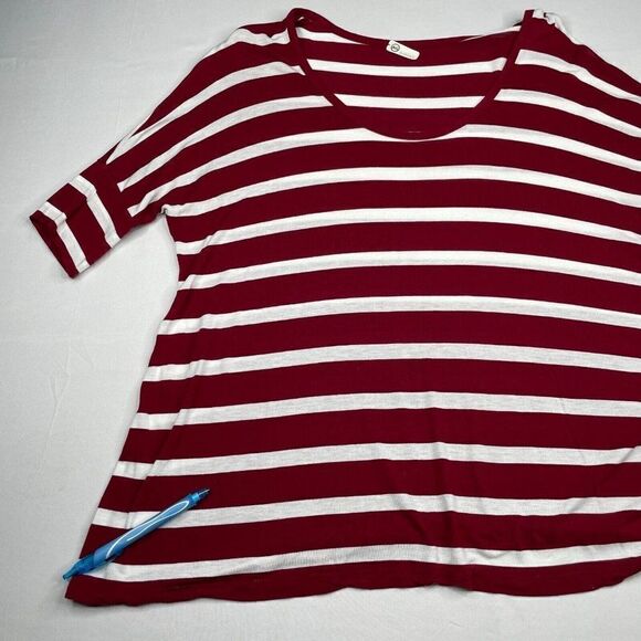 AG Adriano Goldschmied Oversized Red Striped Dolman Tee - Picture 6 of 8